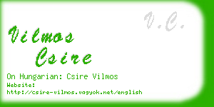 vilmos csire business card